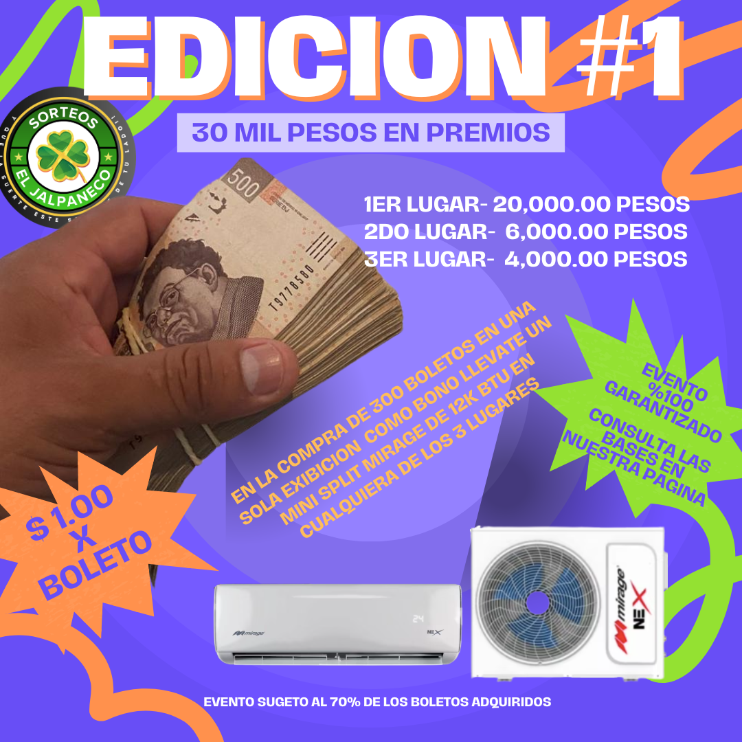 $30,000.00 EN PREMIOS EDICION #01